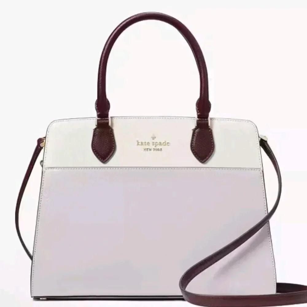 Kate Spade NWT Madison Colorblock Saffiano Leather Medium Satchel Lilac